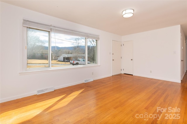 empty room featuring wood-type flooring