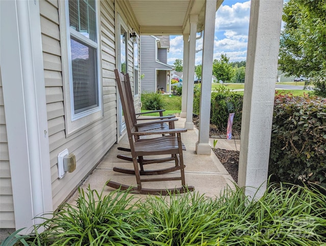 view of patio with a porch