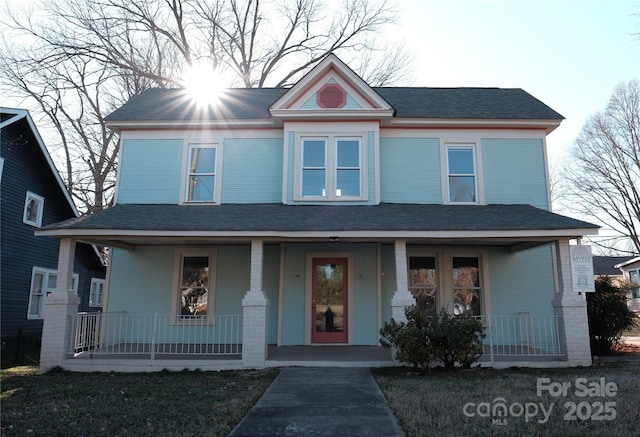 view of front of house with covered porch