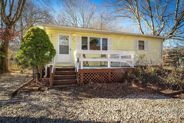 view of front of house featuring a deck