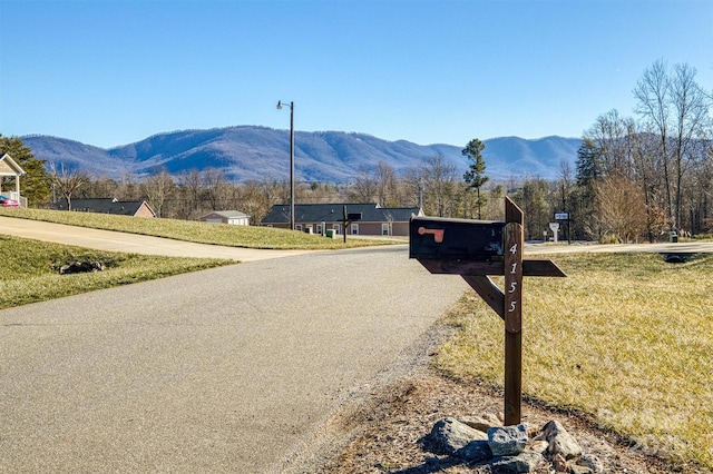 view of road featuring a mountain view