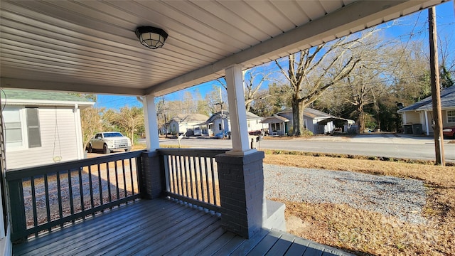 wooden deck with covered porch