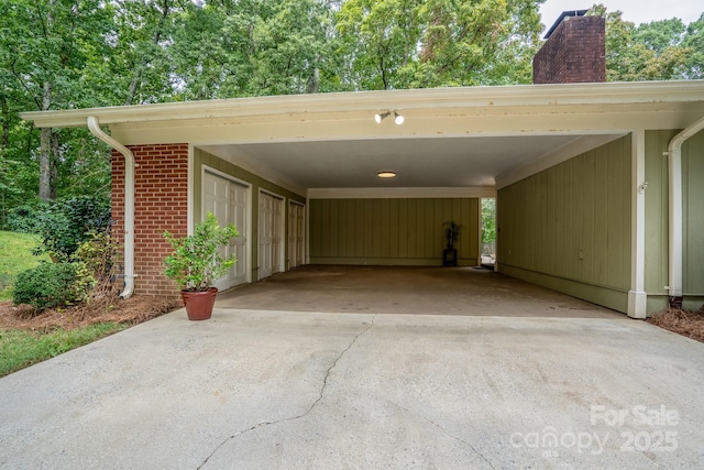 view of car parking with a carport