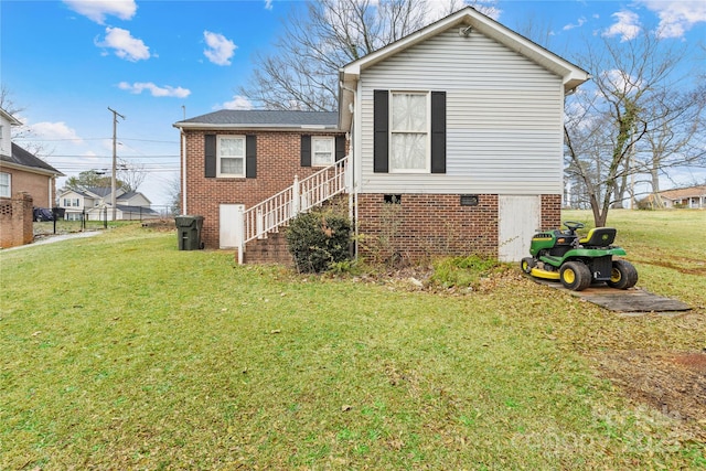 exterior space with a lawn