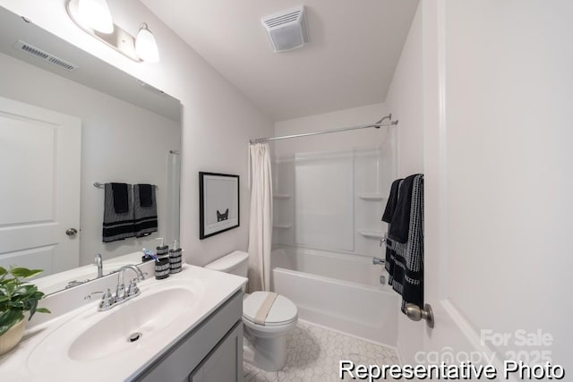 205 Cliffwood St NW Unit Unitb-2, Concord, NC 28027 - bathroom with vanity, shower / bath combination with curtain, and tile patterned flooring