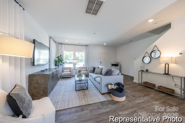 205 Cliffwood St NW Unit Unitb-2, Concord, NC 28027 - living area featuring wood finished floors and recessed lighting