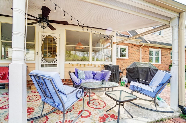 view of patio / terrace featuring grilling area