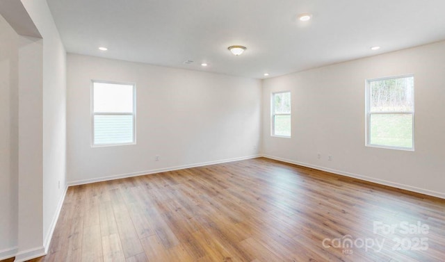 empty room featuring light wood-type flooring