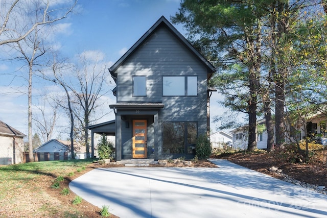 view of front of home with a patio area