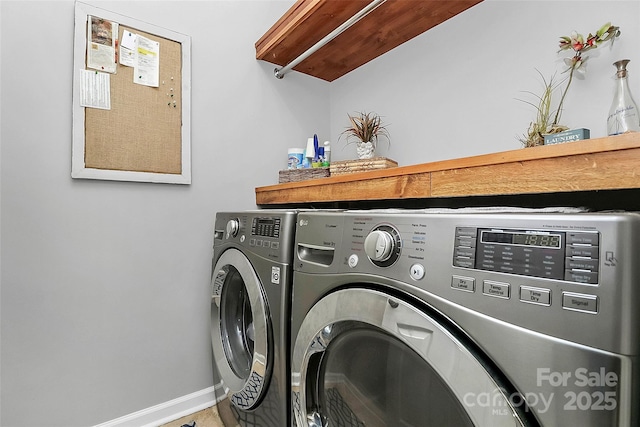 laundry room with separate washer and dryer