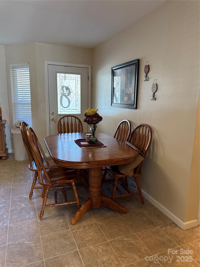 view of tiled dining room