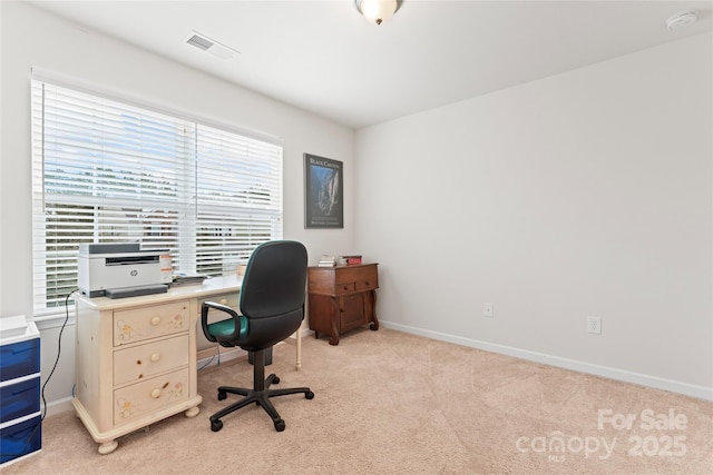 view of carpeted office