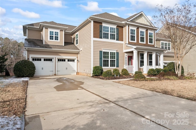 view of front facade with a garage