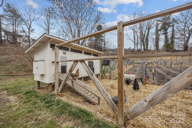 exterior space featuring an outbuilding