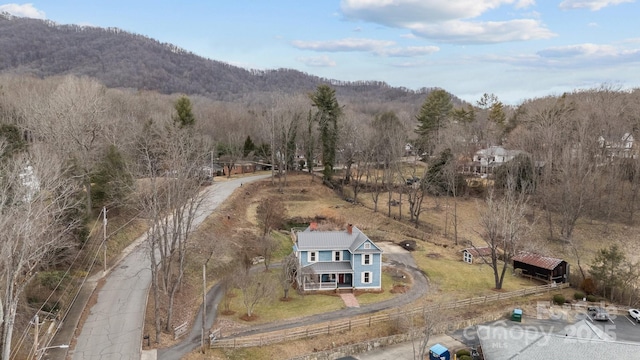 bird's eye view featuring a mountain view