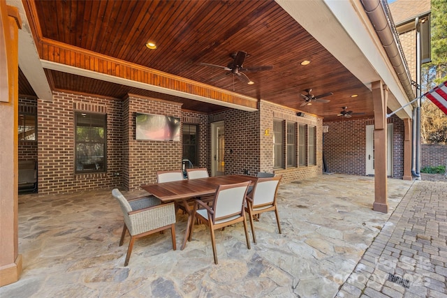 view of patio with ceiling fan