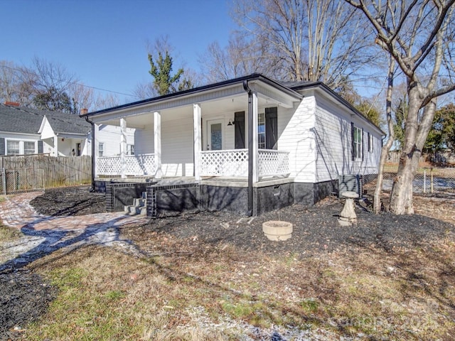 view of front of home with a porch