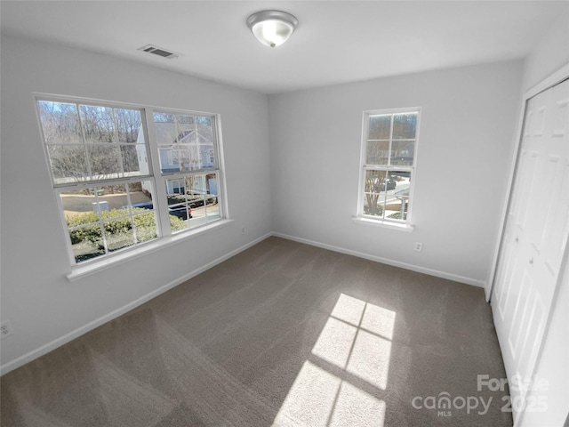 interior space featuring a closet and carpet