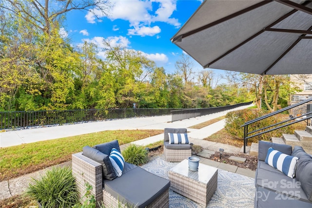 view of patio / terrace with an outdoor hangout area