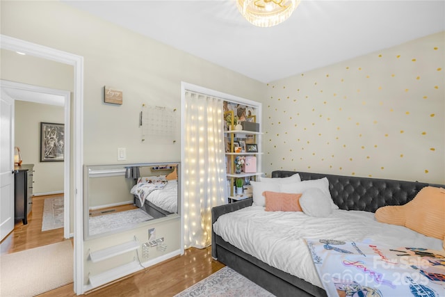 bedroom featuring hardwood / wood-style floors