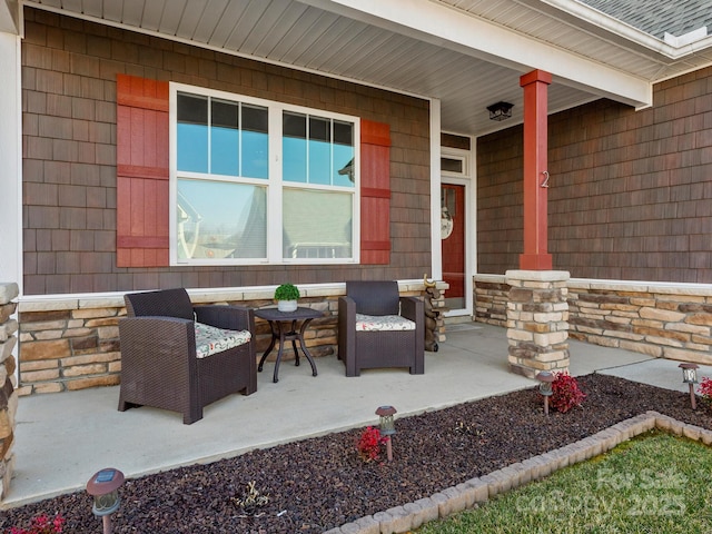 view of patio / terrace featuring covered porch