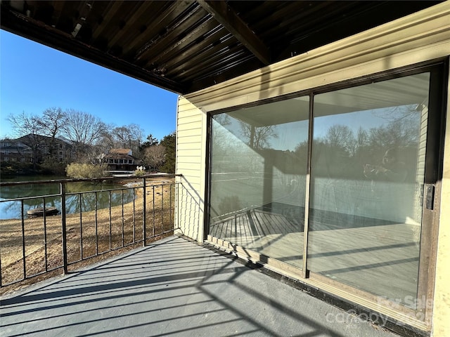 balcony with a water view