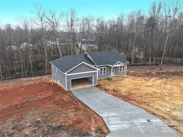 view of front of house with a garage