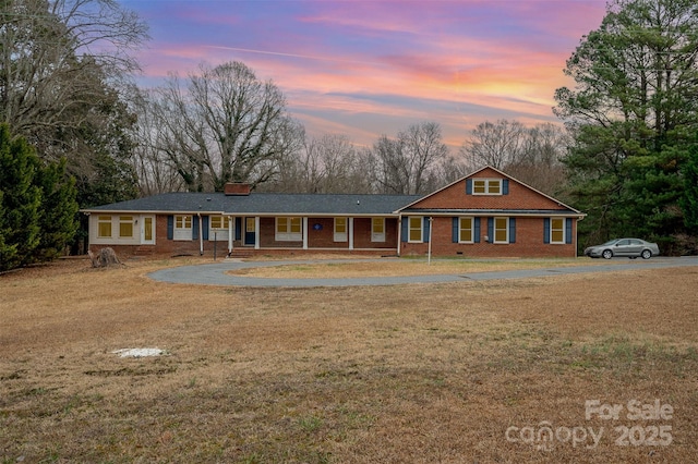 view of single story home