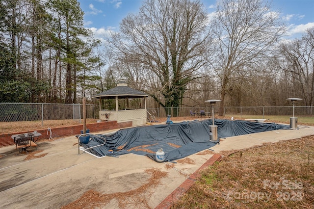 view of pool with a gazebo