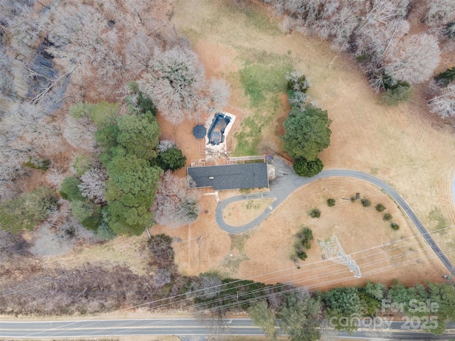 aerial view with a rural view