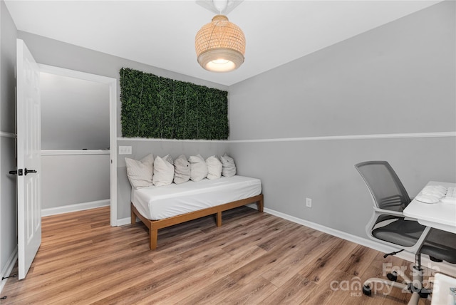 office area featuring light hardwood / wood-style flooring