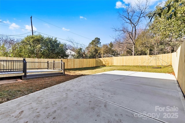 view of patio with a fenced backyard