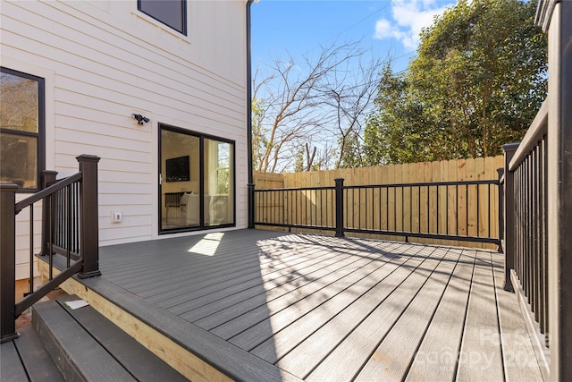 wooden terrace with fence