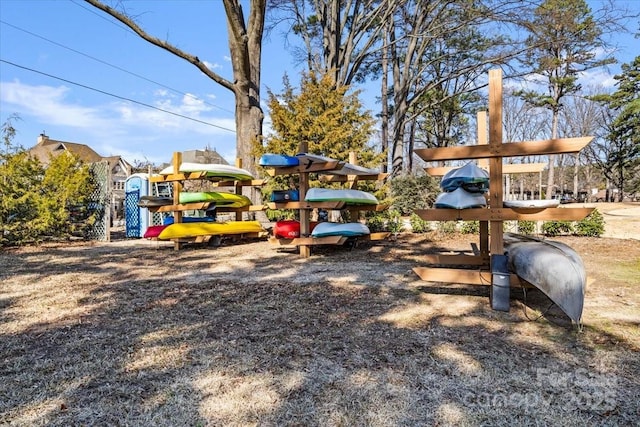 view of yard with a playground