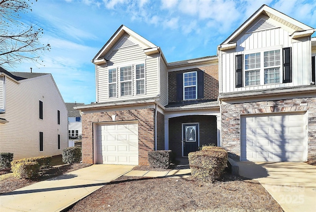 view of front of house with a garage