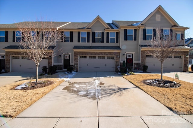 view of front of home with a garage