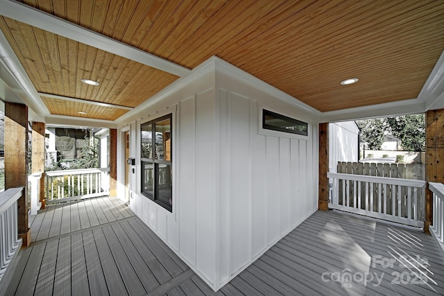 wooden deck featuring a porch