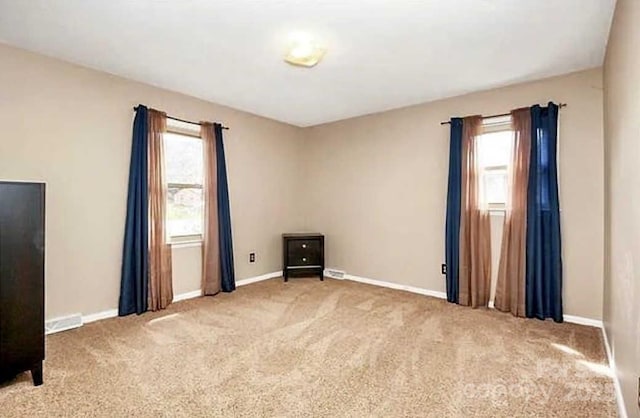 empty room with carpet floors and a wealth of natural light