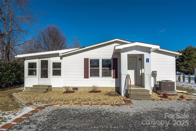 view of front of property with central AC