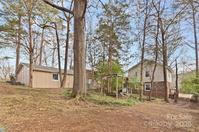 exterior space with a storage unit