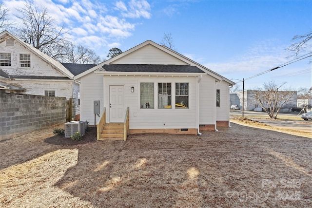 view of front of house with central AC unit