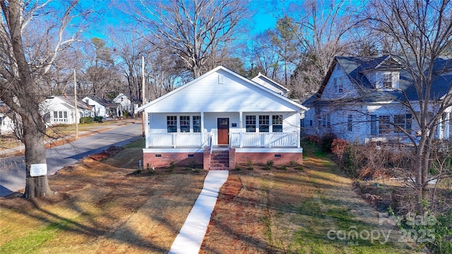 bungalow-style home featuring a porch