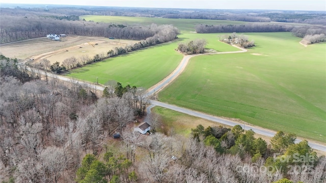 drone / aerial view featuring a rural view