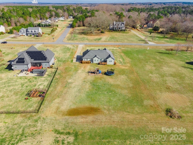 bird's eye view featuring a rural view