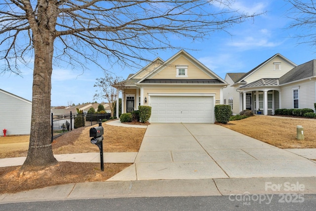 view of front of home with a garage