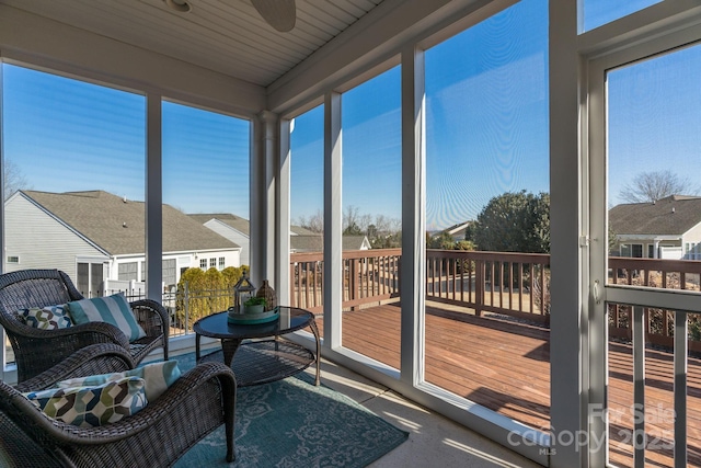 sunroom / solarium featuring a wealth of natural light