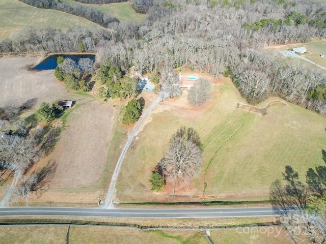 bird's eye view with a rural view