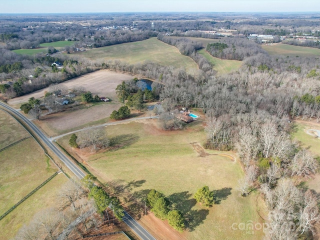 bird's eye view featuring a rural view