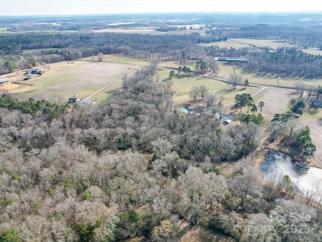 aerial view with a rural view