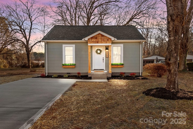 view of bungalow-style home